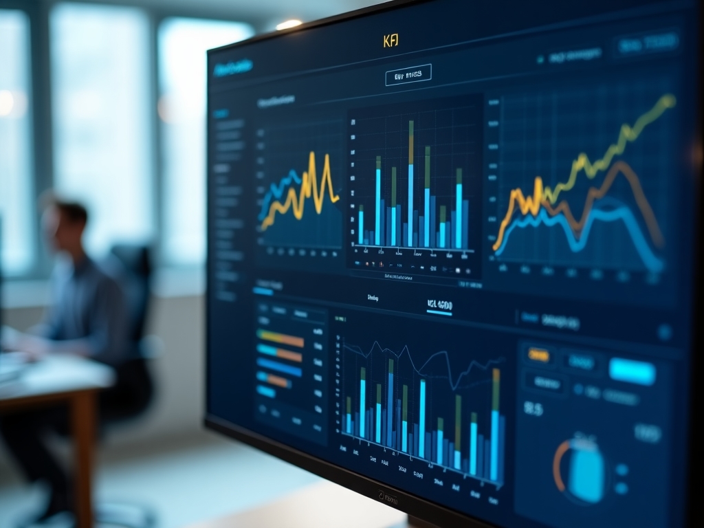 Finanzanalyse-Dashboard mit Kennzahlen und Diagrammen